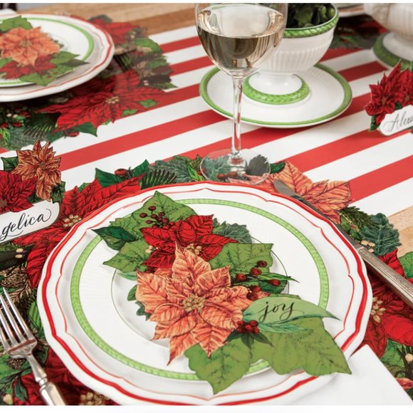 Hester & Cook "Poinsettia" Table Accents set of 2 packages "NWT - Picture 2 of 8